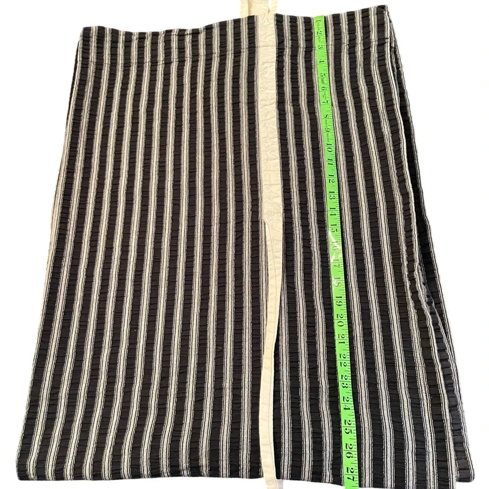 French Ticking Stripe Farmhouse Black White Striped Tie Up Curtain Set 55